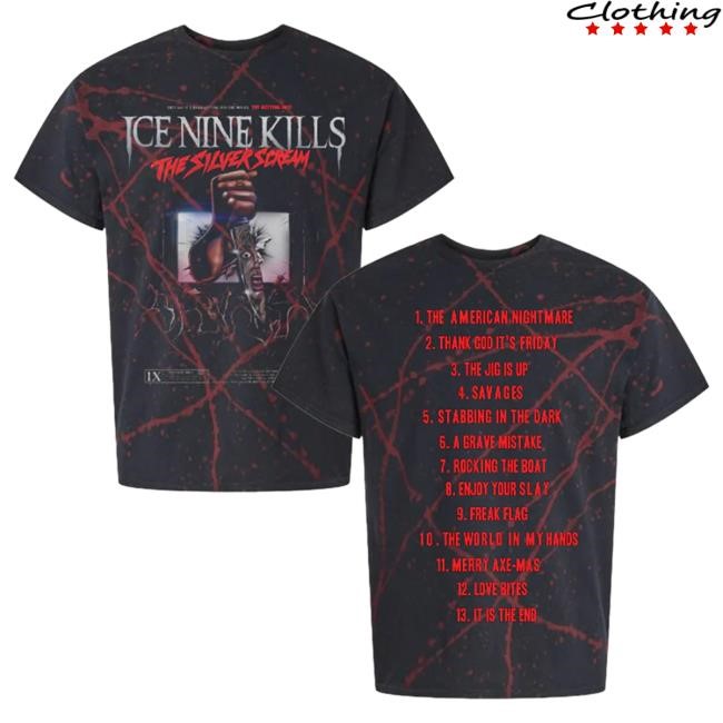 Official Ice Nine Kills Merch Store Silver Scream Splatter Top Shirt Ink Merch IceNineKills