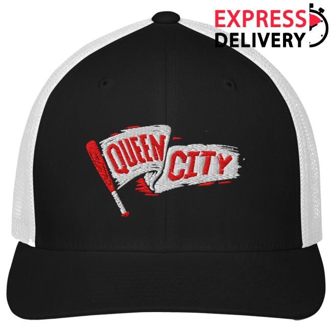 Cincy Shirts Queen City Baseball Grunge Pennant Mesh Back Gear