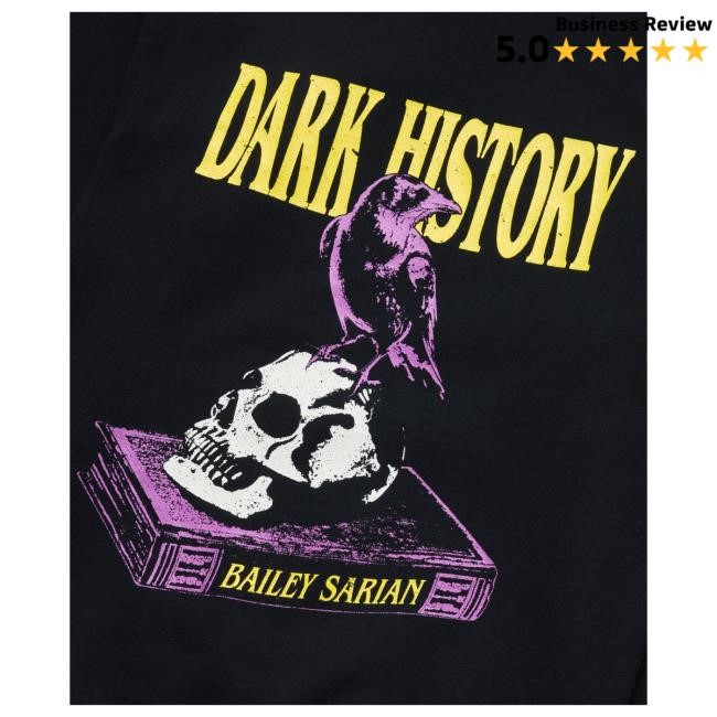 Official Bailey Sarian Merch Bailey Sarian Dark History Crewneck Sweatshirt Black BaileySarian