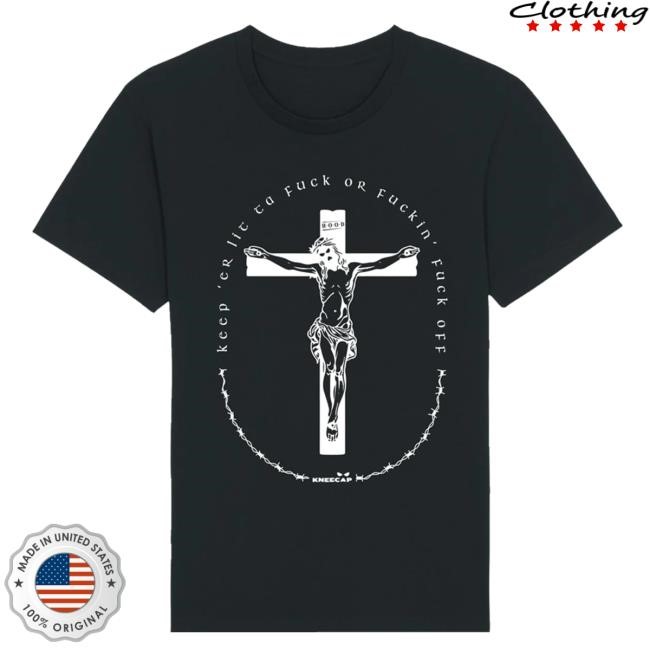 Official Kneecap Merch Keep Er Lit Tee White
