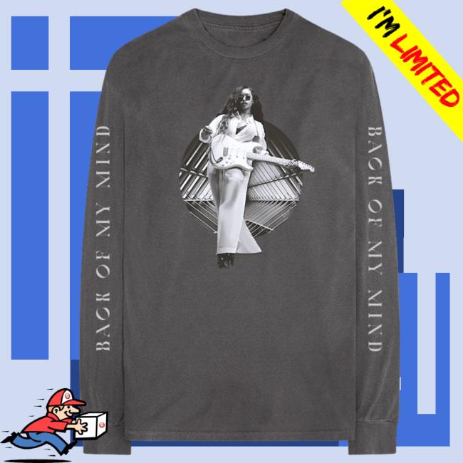 Official H.E.R Merch Shop Back Of My Mind Guitar Circle Charcoal Long Sleeve Tee