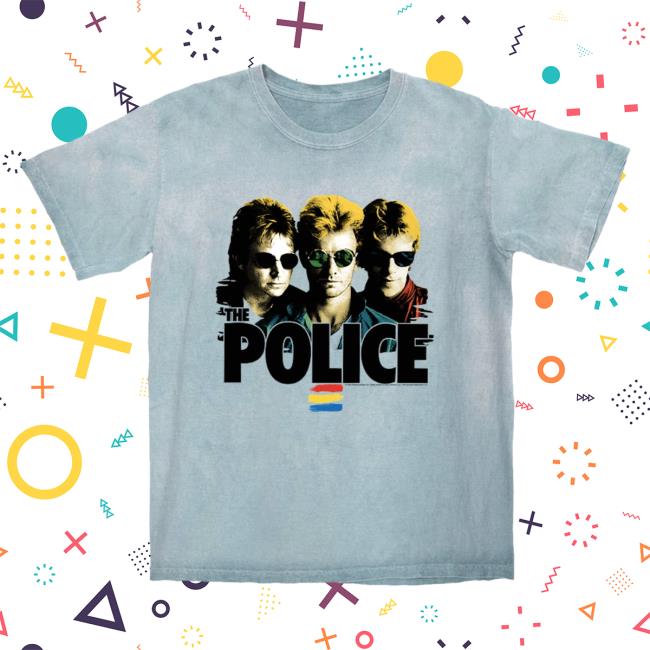 Official Merch Bar The Police Band Synchronicity Shades Image Color Blast Top Shirt MerchBar ThePolice