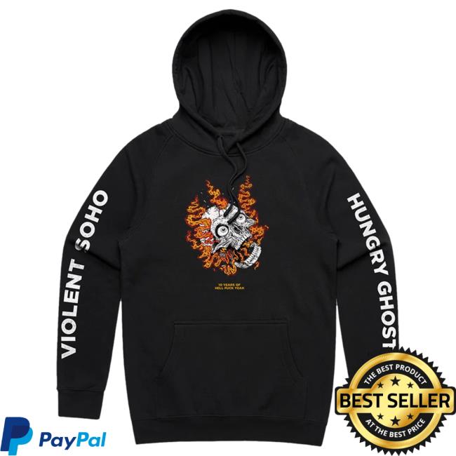 Official 24Hundred Violent Soho Hungry Ghost Anniversary Attractive Hoodie Black 24 Hundred