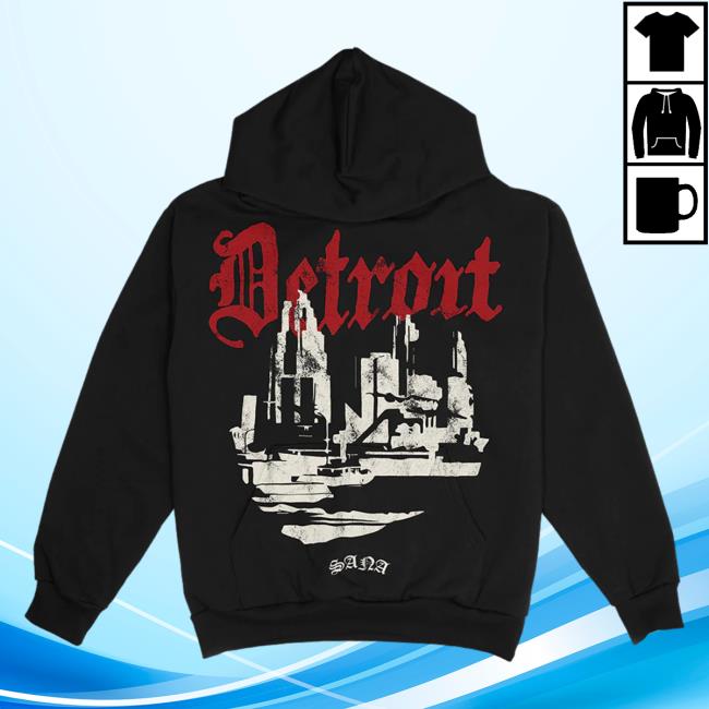 Official Sana Detroit Red Wings Sana Detroit Distressed 3D Detroit Pullover Sweatshirt - Black