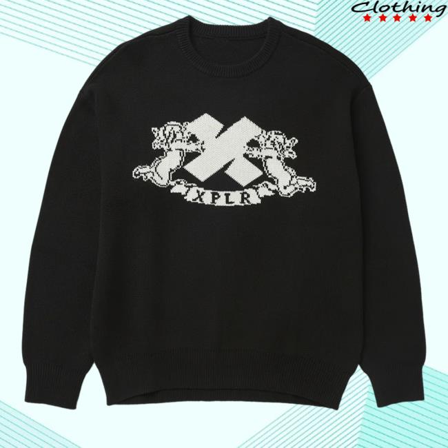 Official Xplr Merch Angel Knit Hooded Sweatshirt Shopxplr