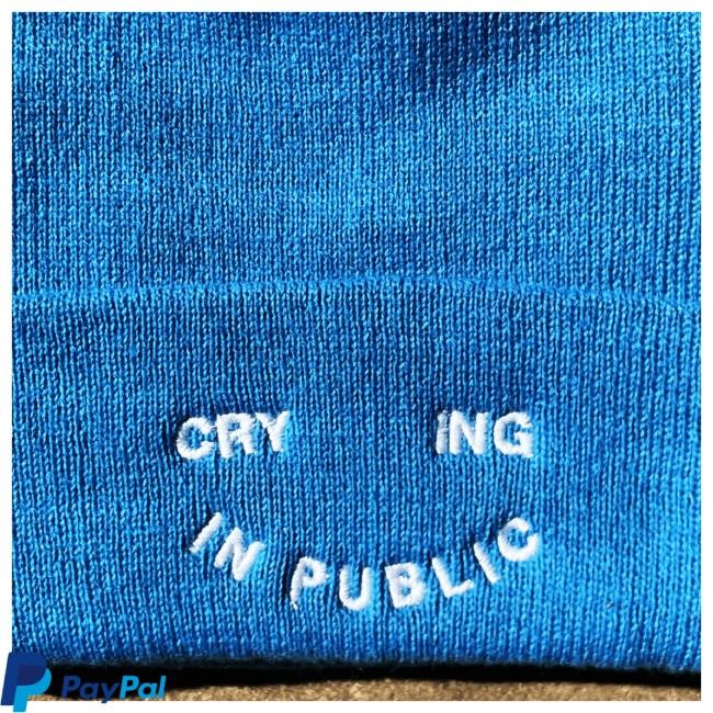 Official Hello Merch Madi Diaz Crying In Public Blue Beanie HelloMerch