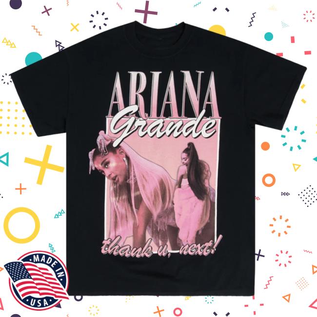 Official Ariana Grande Apparel Clothing Merch Store Ariana Grande Thank U, Next Homage Tee Shirt Ariana Grande Shop