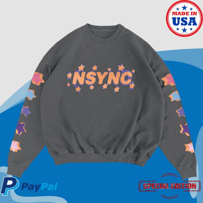 Official Nsync Apparel Clothing Store Shop Merch Nsync Logo Star Crewneck Sweatshirt