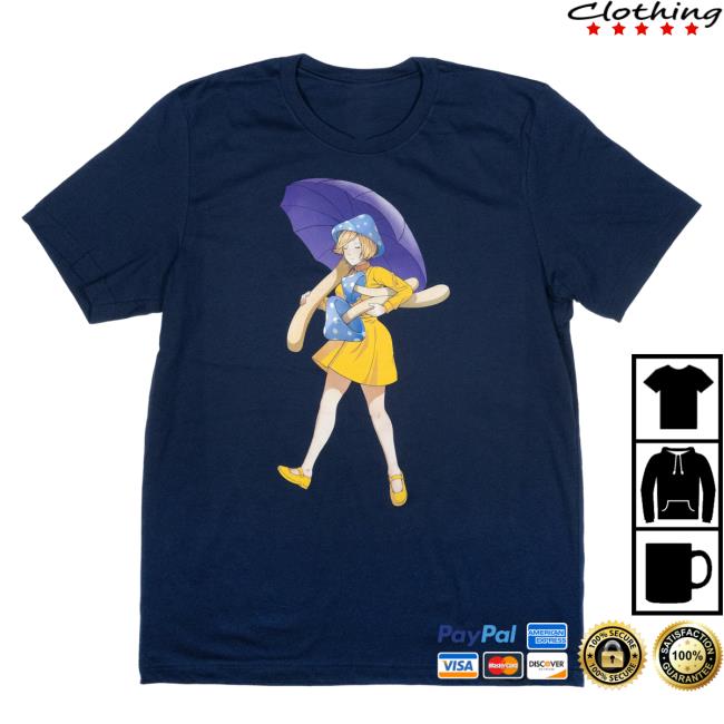 Official Slinger Apparel Store Shop Anime Shroom Girl T-Shirts NavyPyroscopic