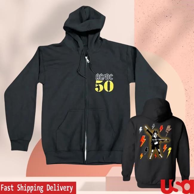 Official Ac Dc Merch Store AC/DC 50 Years Of High Sweatshirt Ac Dc Shop Acdc Clothing