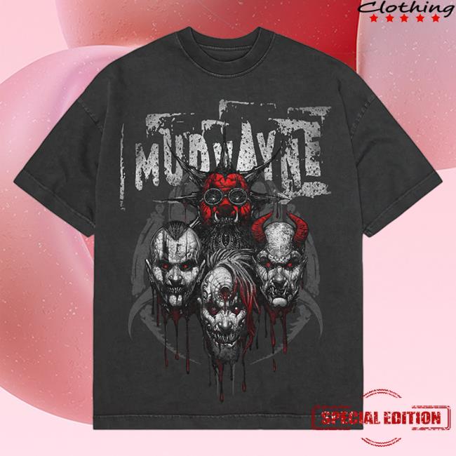 Official Mudvayne Merch Mud Vayne 4 Ghosts Vintage Black Tees