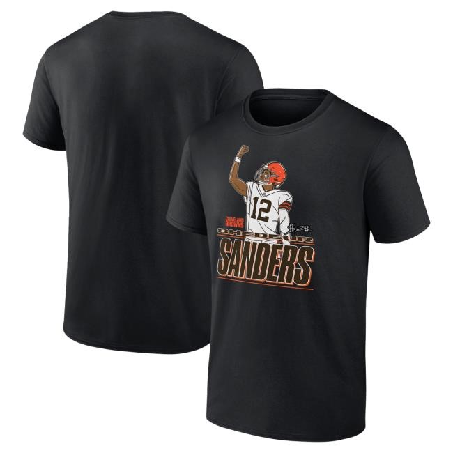 Official Men's Shedeur Sanders Brown Cleveland Browns Graphic Player Top Shirt