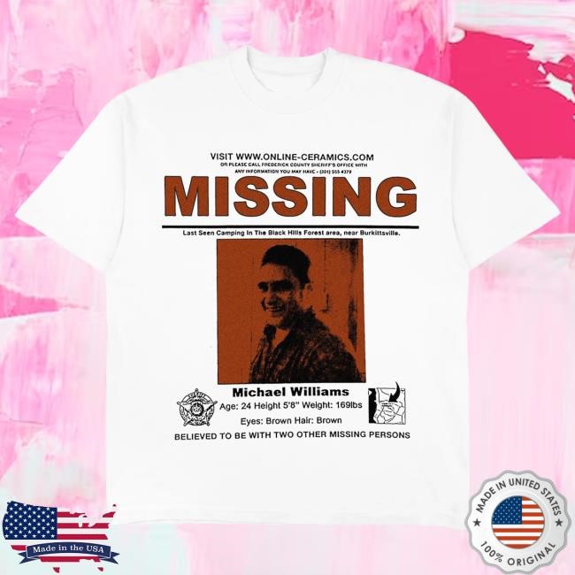 Official Online Ceramics Shop The Blair Witch "Missing" White Hot Shirt