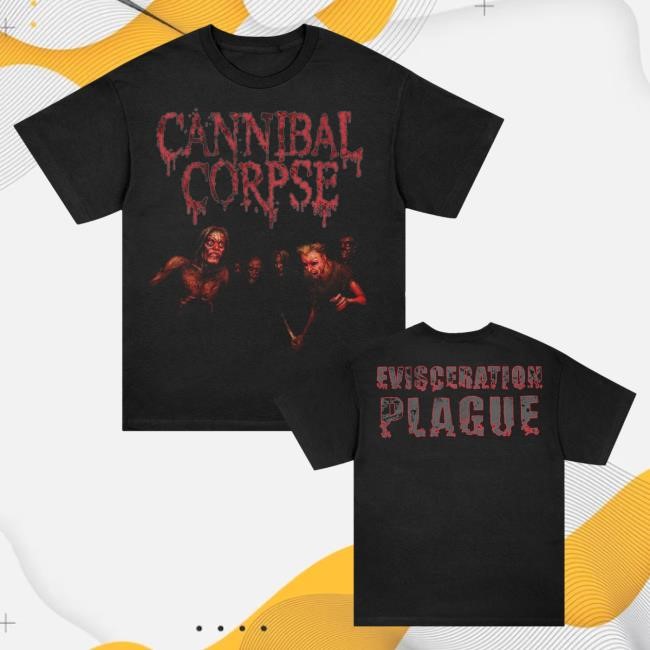 Official Cannibal Corpse Merch Cannibal Corpse Evisceration Plague Album Cover Tee (Black)