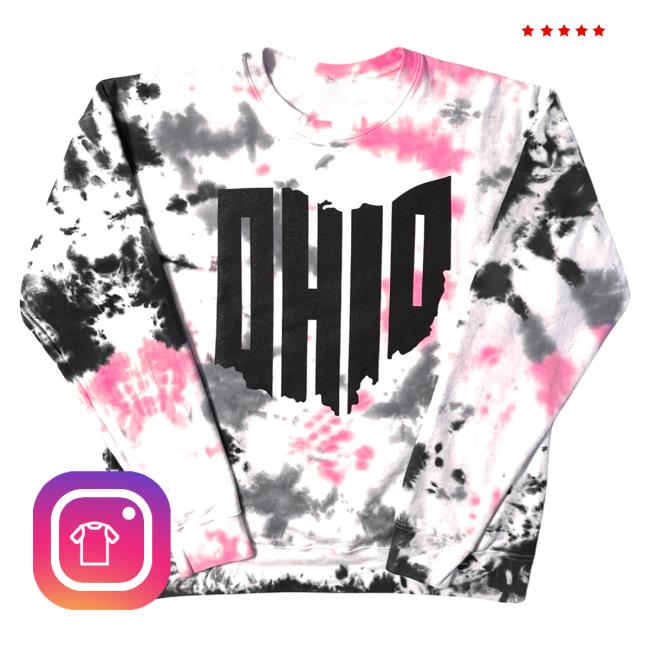 Ohio Clothing Merch Apparel Ohio Pink Tie Dye Sweatshirt Black Pink Gray Tie-Dye Ohioclothing