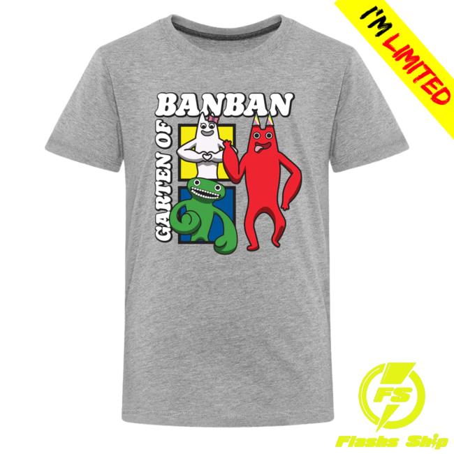 Official Euphoric Brothers Merch Garten Of Banban Character Squares Grey Long Sleeve T Shirt Epicdrops