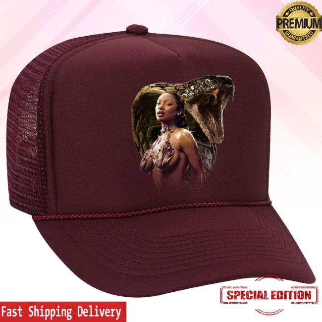 Official Megan Thee Stallion Merch Store Cobra Hat Cap Burgundy Megan Thee Stallion Clothing Shop MeganTheeStallion