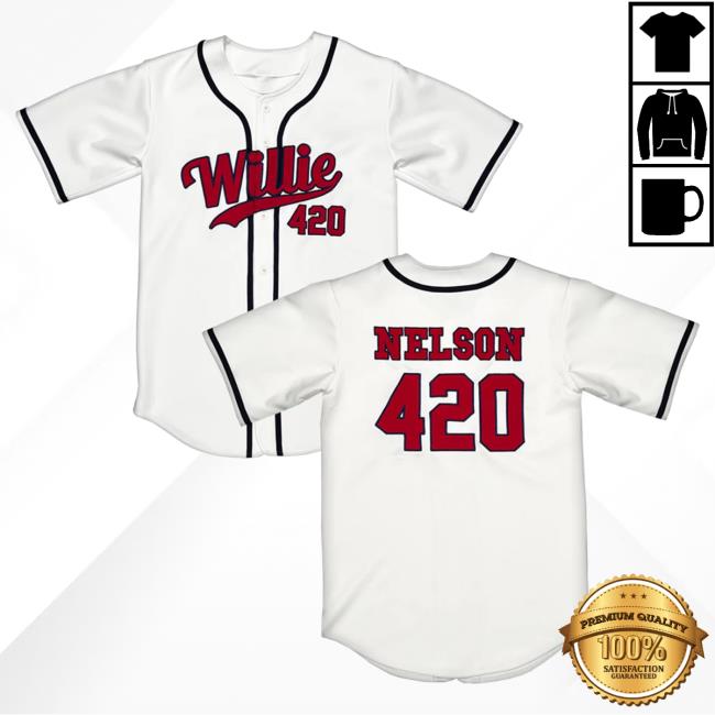 Official Willie Nelson Merch Store Willie Nelson 420 Baseball Jersey Top Shirt Willie Nelson Apparel Clothing Shop WillieNelson