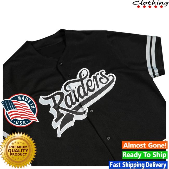 Official Born X Raised Merch Store Born X Raised + Raiders Button Up Jersey: Black Tee