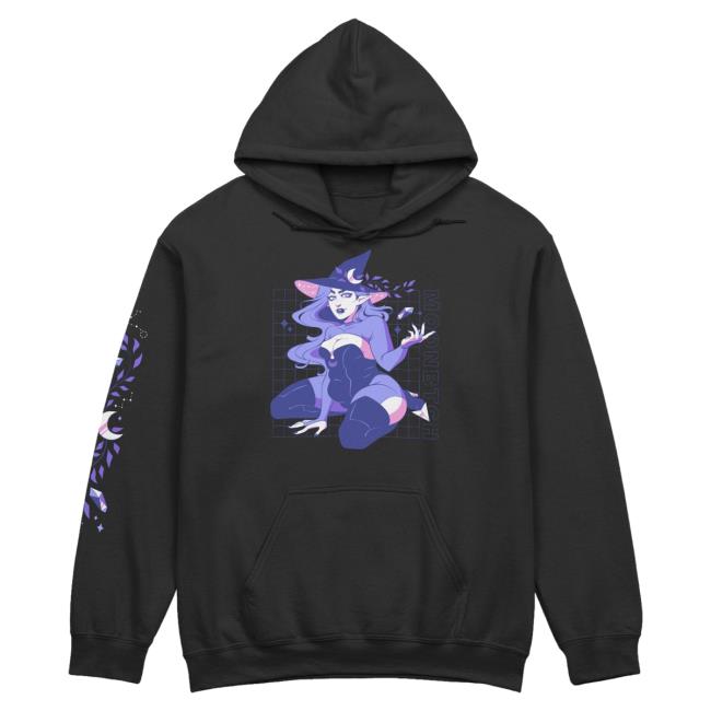 Moonbtch Merch Store Crystal Pinup Sleeve Hoodie Black
