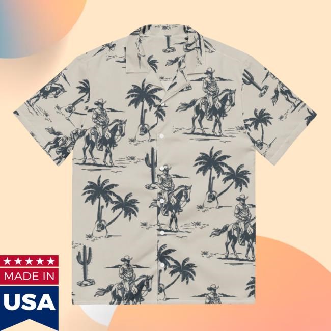 Wyatt Flores Vacation Cowboy White Hawaiian Button Up Shirt – Wyatt Flores Merch Shop