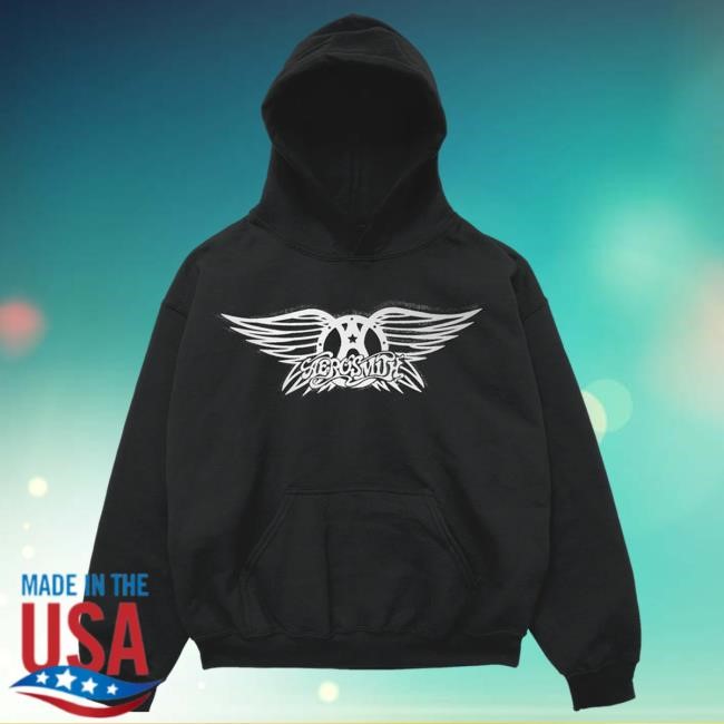 Official Queen Shop Aerosmith & Yungblud - One More Time Black Hooded Sweatshirt