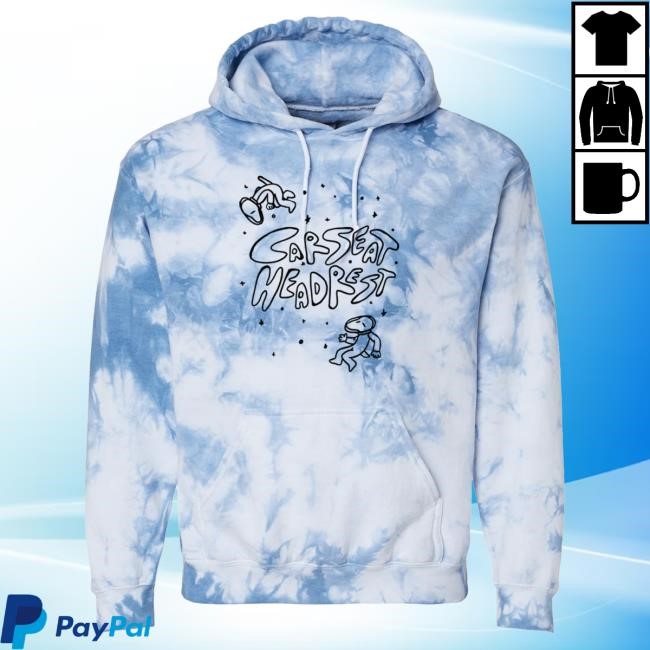 Official Car Seat Headrest Merch "How To Leave Town" Tie Dye Crewneck Cloudy Sky