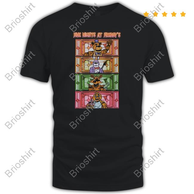 Official Five Nights At Freddy's Stained Glass Characters Top Shirt