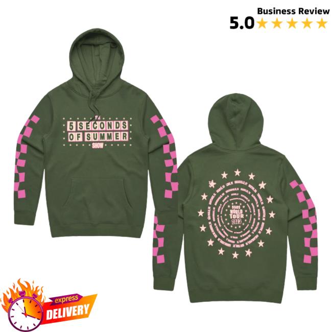5 Seconds Of Summer Merch 5Sos Army Green Tour Pullover Hoodie