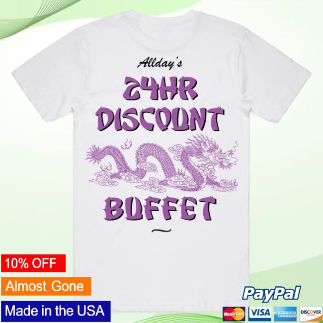 Official Allday Merch Store Allday / Allday's 24Hr Discount Buffet / White T Shirt