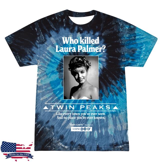 Twin Peaks Who Killed Laura Palmer Tiedye New Shirt Blue Rose (Blue)