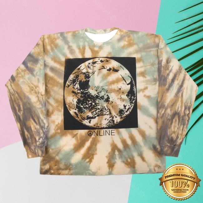 Official Online Ceramics Clothing Earth Moon Logo Tie Dyed and Stonewashed Long Sleeve OnlineCeramics
