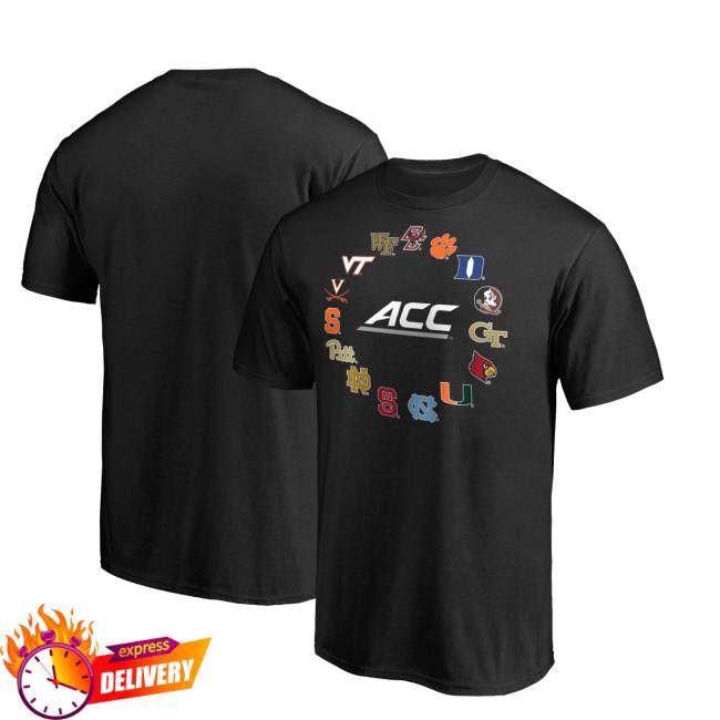 Official Acc Gear Fanatics Branded Athletics Shirt New - Black