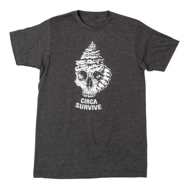Official Circa Survive Shell Skull Shirts Heather Black Circasurvive
