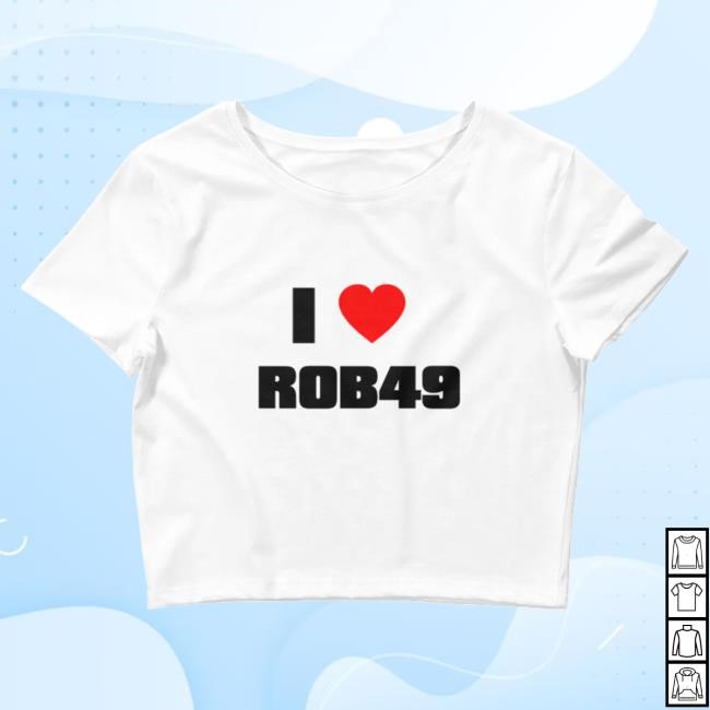 Official Interscope Records Merch Store Rob49 "I Love Rob49" Crop Top T-Shirts