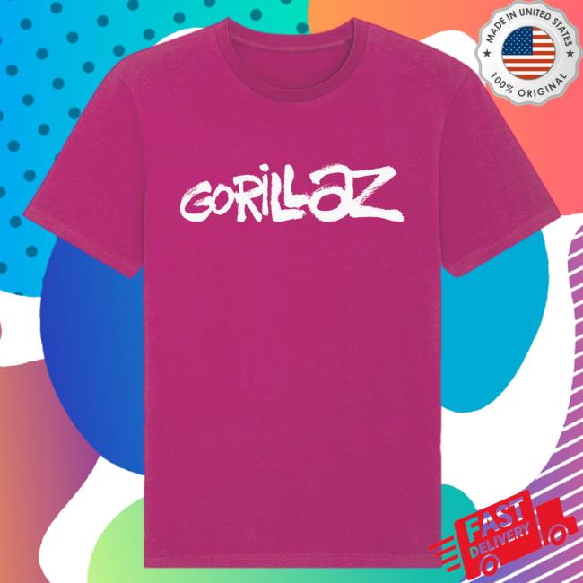 Official Gorillaz Merch Store Gorillaz Graffiti Logo Attractive Shirt Pink Gorillaz Apparel Clothing Shop