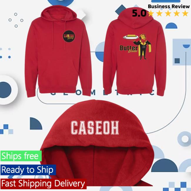 Official Caseoh Game Merch Caseoh Games Butter Butler Pullover Hoodie# Red Caseohgames