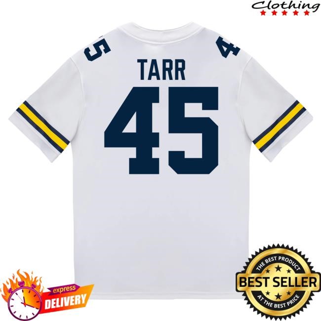 Michigan Wolverines #45 Greg Tarr Student Athlete White Football Jersey Hot Shirt The M Den Shop