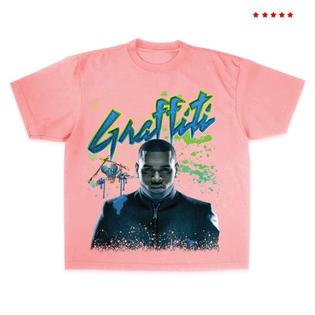 Chris Brown Graffiti Limelight S/S Top Shirt White