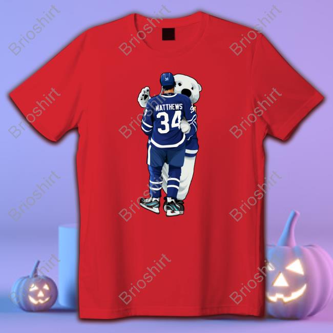 Matthews Hug Carlton The Bear T-Shirt Toronto Maple Leafs