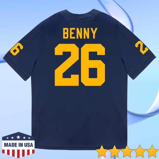 The M Den Michigan Wolverines #26 Rayshaun Benny Student Athlete Blue Football Jersey New Shirt