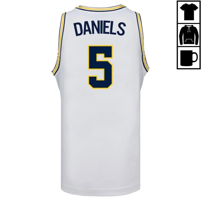 Michigan Wolverines #5 Brooke Daniels Student Athlete White Women's Basketball Jersey Tee | The M Den Official Merch Store Shop