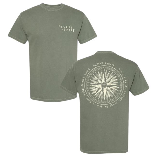 Official Merch Now Mayday Parade Compass Moss Shirt New MerchNow