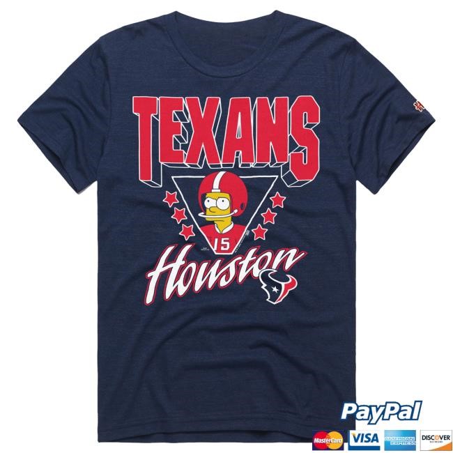 Official Houston Texans Homage x The Simpsons Youth T Shirt - Navy