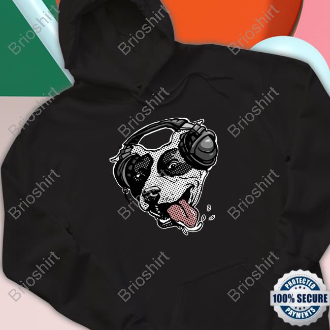 Spread Shirt Merch Official Cute Pit Bull Dog With Music Headphones Shirts