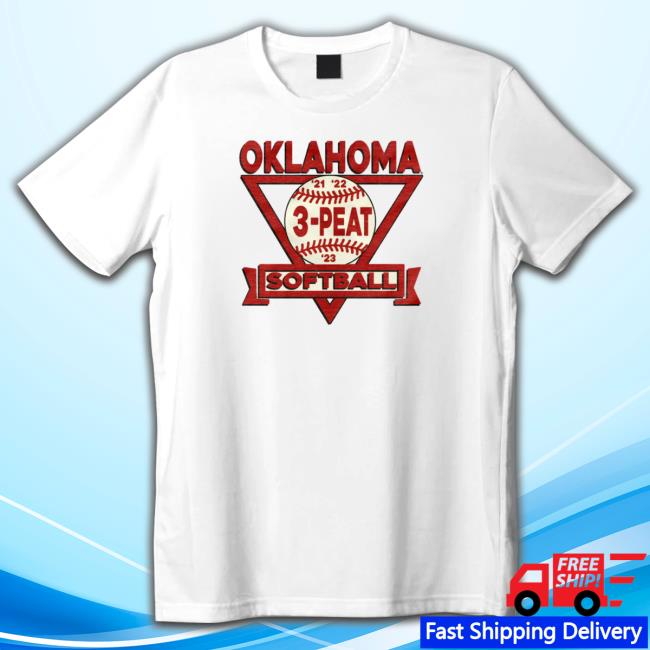 Oklahoma 3 Peat Vintage Softball Shirt New