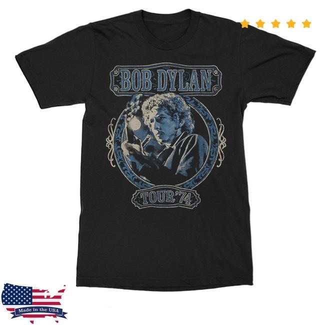 Official Bob Dylan Merch Store Bob Dylan Tour '74 Black Tee BobDylan
