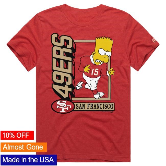 Official San Francisco 49ers Homage x The Simpsons Youth New Shirt - Scarlet