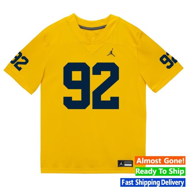 The M Den Michigan Wolverines #92 Beckham Sunderland Student Athlete Maize Football Jersey Hot Shirt