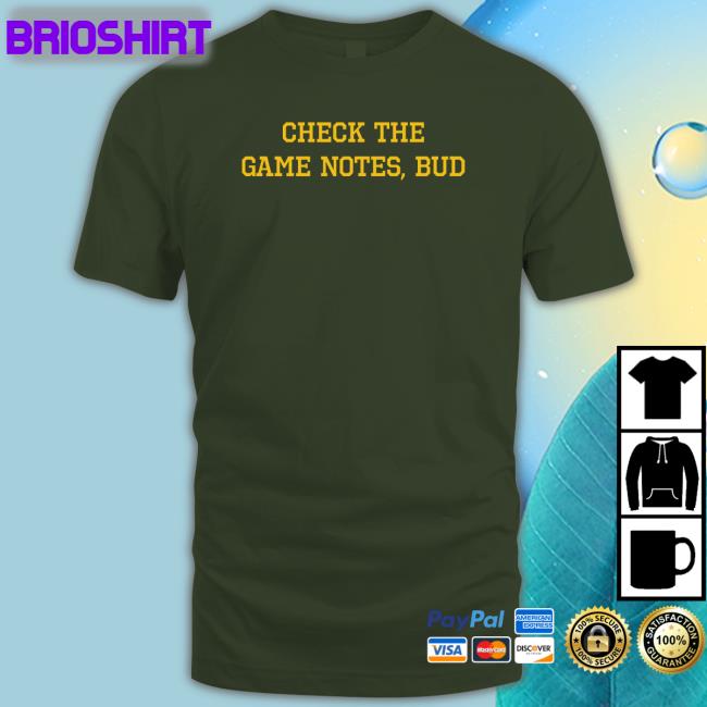 Spittin' Chiclets Merch Check The Game Notes Bud Shirt Barstool Sports